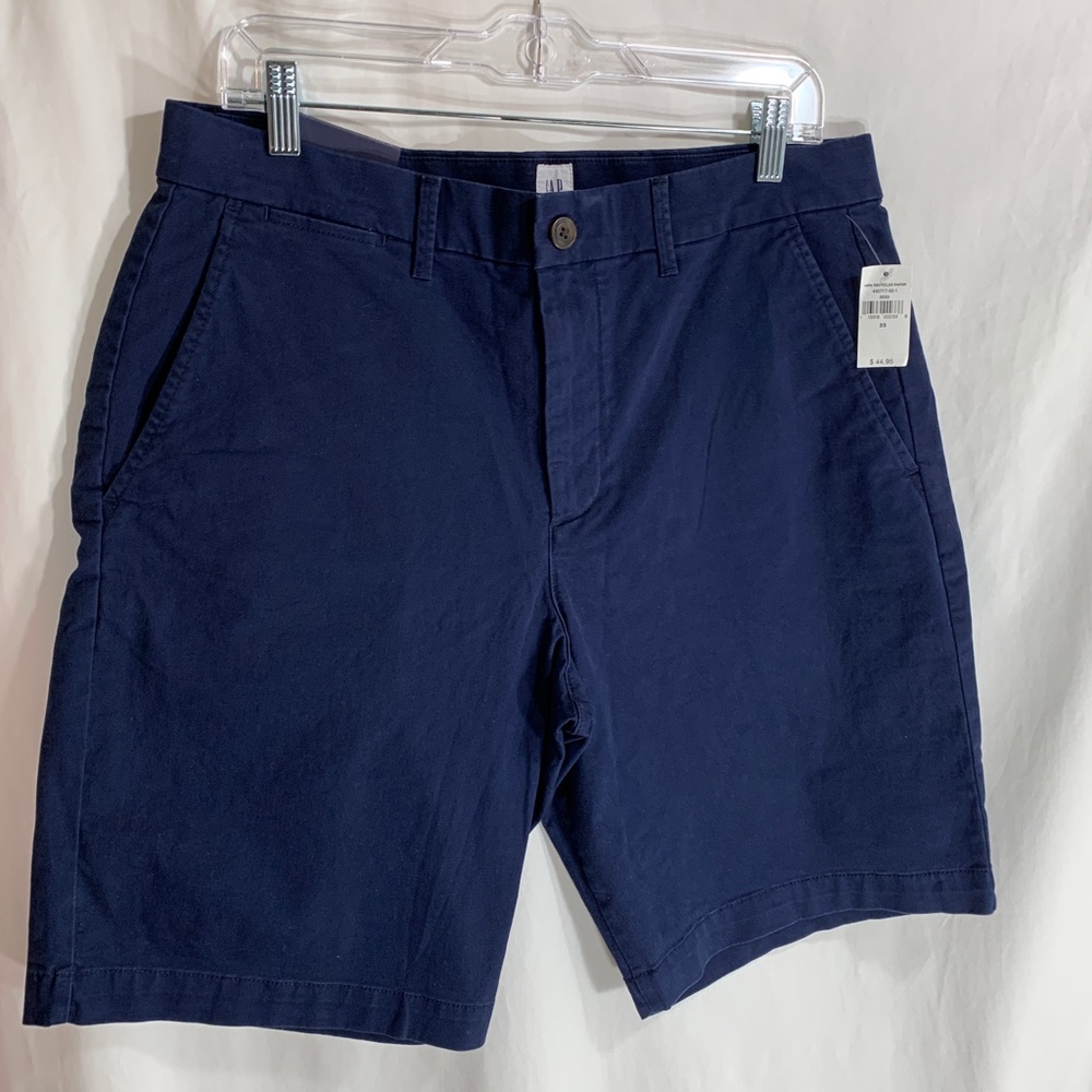 Gap Men's size 33 Navy Chino Shorts 10" short NEW